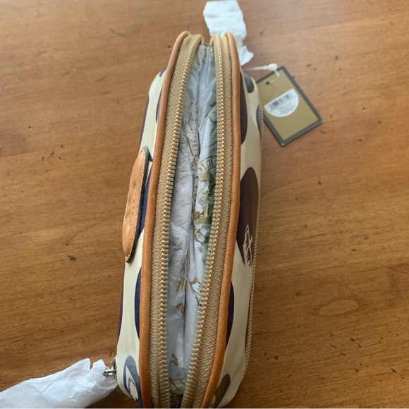 Retro Juicy Couture Pam & Gela Blue White Light Brown Zip-Up Pouch New with Tags - Picture 5 of 12